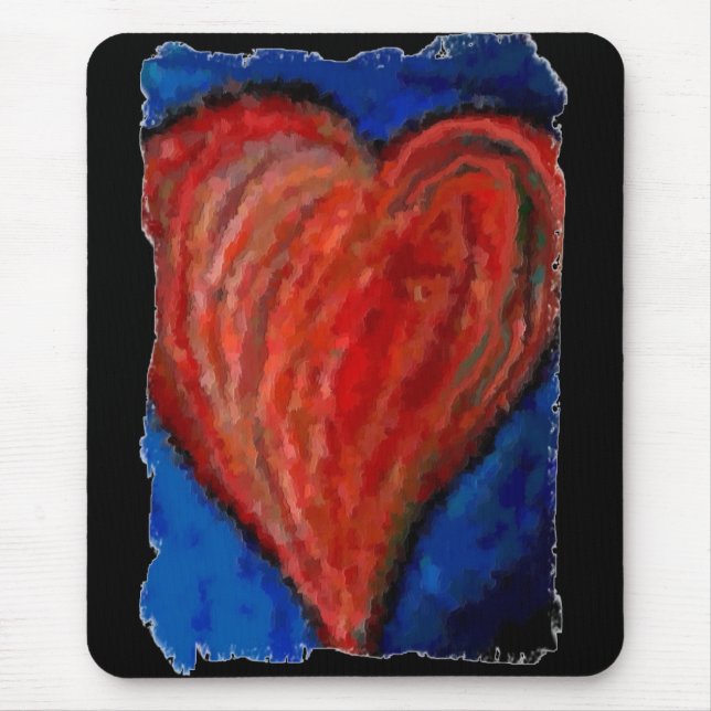 Funky cooles künstlerisches Herz - romantisches Mousepad (Vorne)