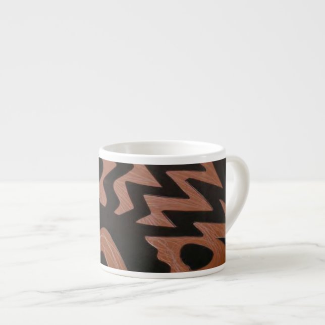Funky Copper Zigzag Spezielle Tasse (Vorderseite Rechts)