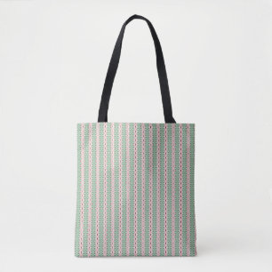 Funky Cottagecore Boho Weihnachtsstreifenmuster Tasche