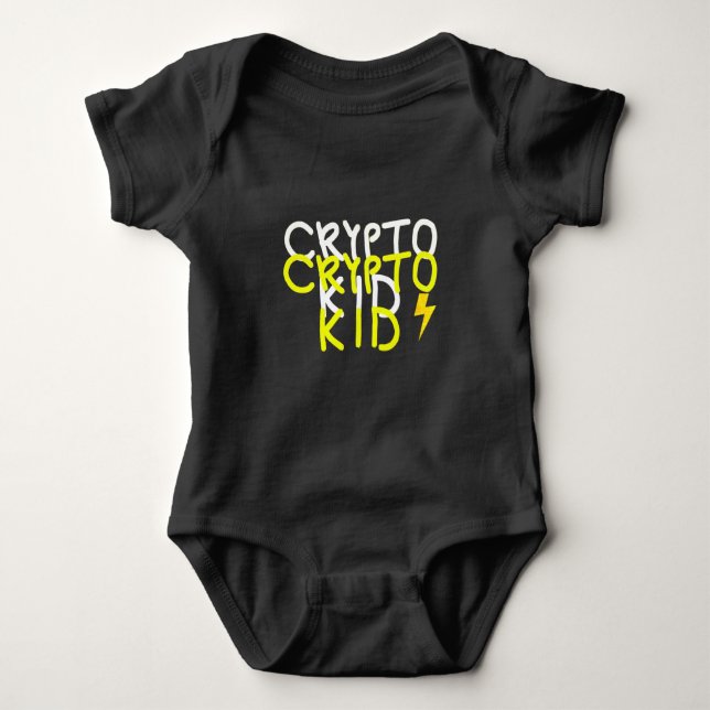 Funky Crypto Kid Energy Power Sign Baby Strampler (Vorderseite)