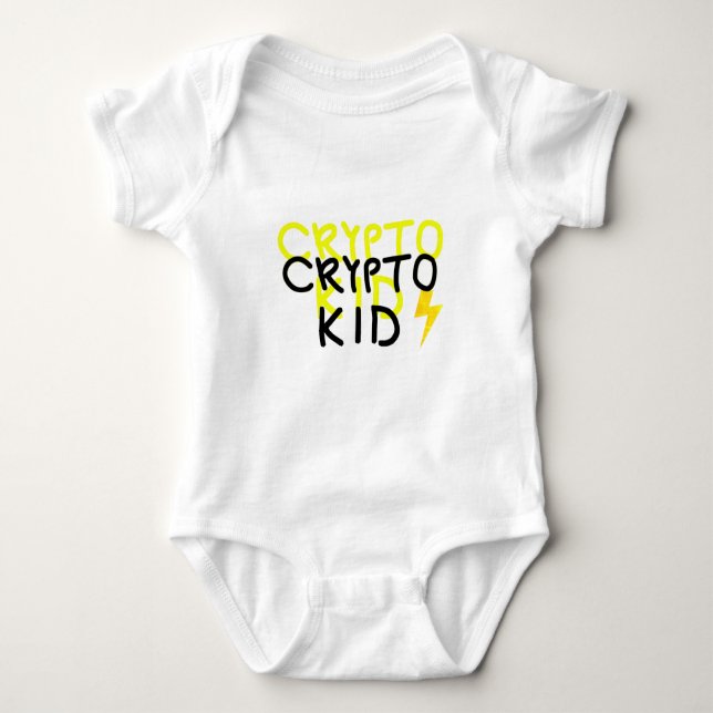 Funky Crypto Kid Energy Power Sign Baby Strampler (Vorderseite)