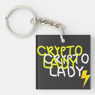 Funky Crypto Lady Energy Power Sign Schlüsselanhänger