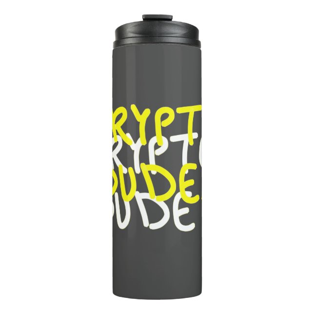 Funky Crypto Typ Energy Power Signing Thermosbecher (Vorderseite)