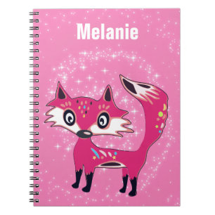 Funky Cute Pink Fuchs Personalisiert Notizblock