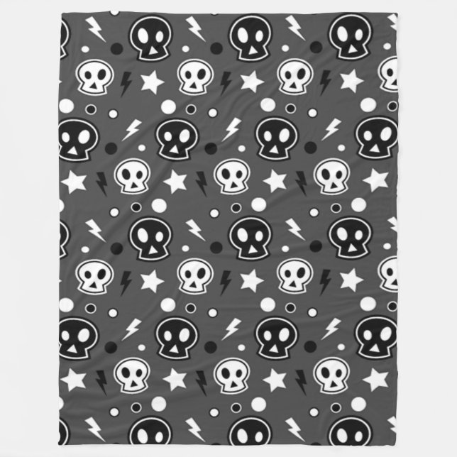 Funky Dark Skull Muster Fleecedecke (Vorderseite)