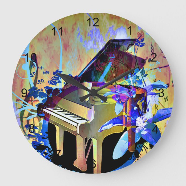Funky, digital farbig große wanduhr (Vorderseite)