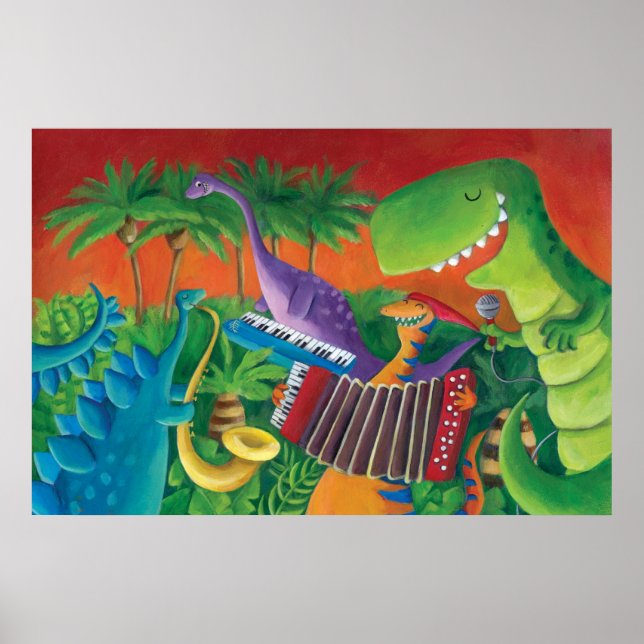 Funky Dinosaur Band Poster (Vorne)