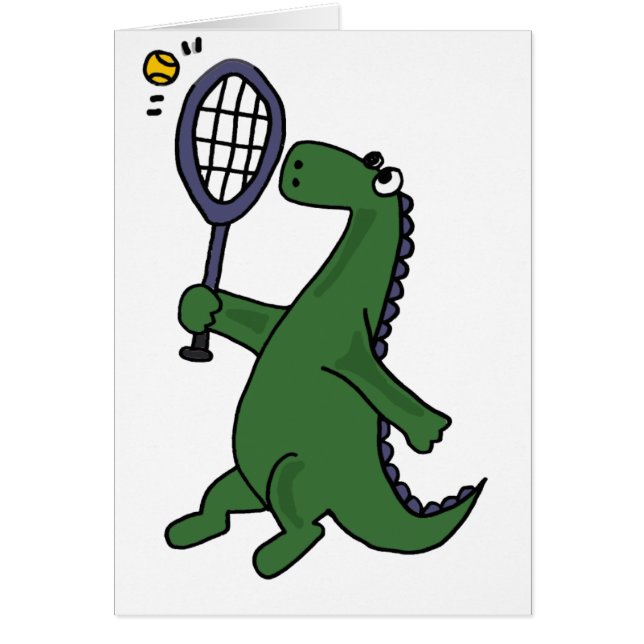 Funky Dinosaurier, der Tennis-Cartoon spielt (Vorne)