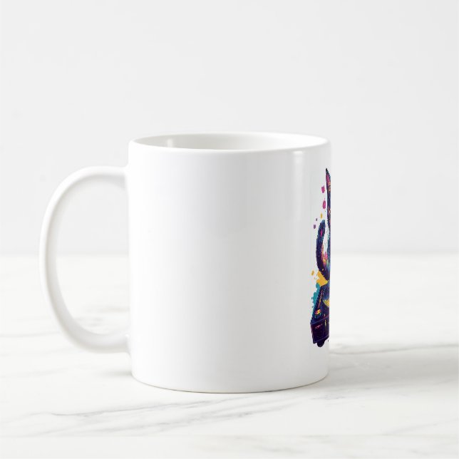 Funky DJ Cat - Retro Disco Kitty Party Kaffeetasse (Links)