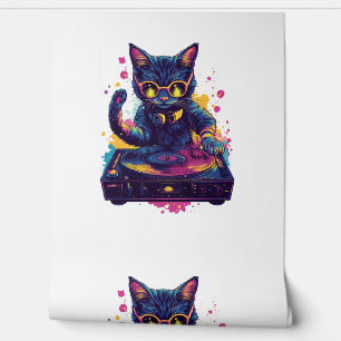 Funky DJ Cat - Retro Disco Kitty Party Tapete