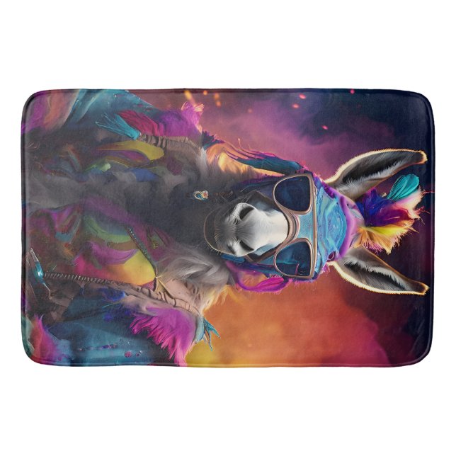 Funky Donkey Blue Glasses Badematte (Vorderseite)