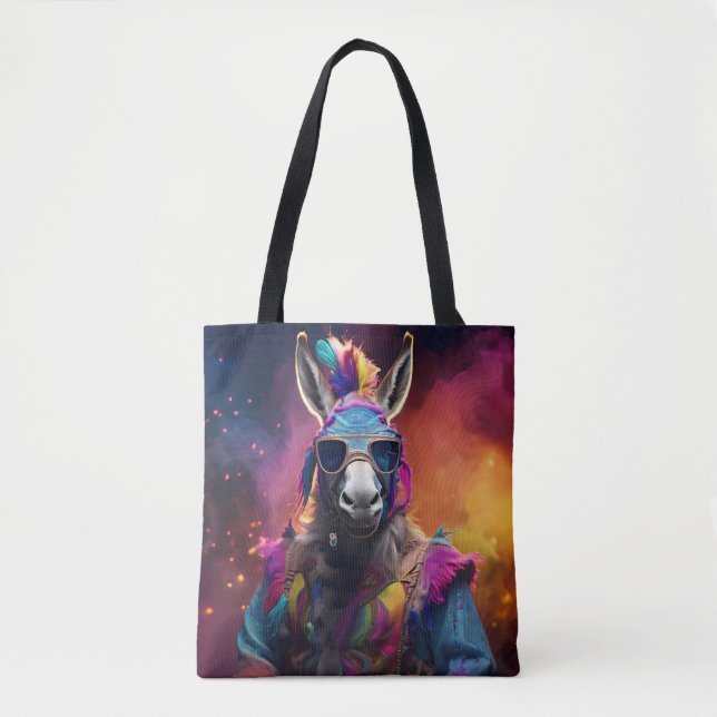 Funky Donkey Blue Glasses Tasche (Vorderseite)