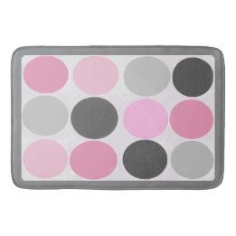 Funky dots / Rosa Kohle Grau Fuzzy Badematte