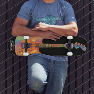 Funky E-Gitarren Name Skateboard