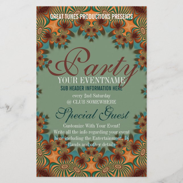 Funky Earthy Modern Social Party Ready Made Flyer (Vorne)