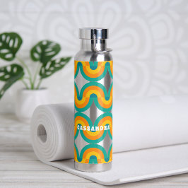 Funky Eclectic Retro Halbkreise Art Muster Trinkflasche