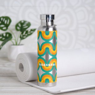 Funky Eclectic Retro Halbkreise Art Muster Trinkflasche