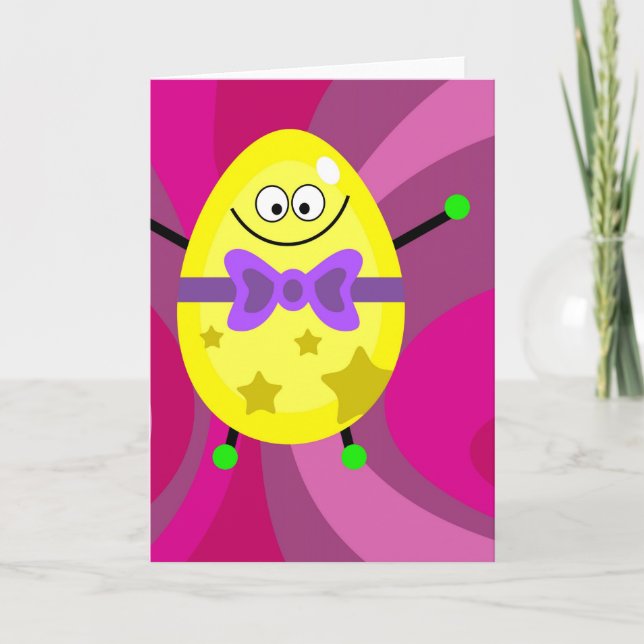 Funky Egg Feiertagskarte (Vorderseite)