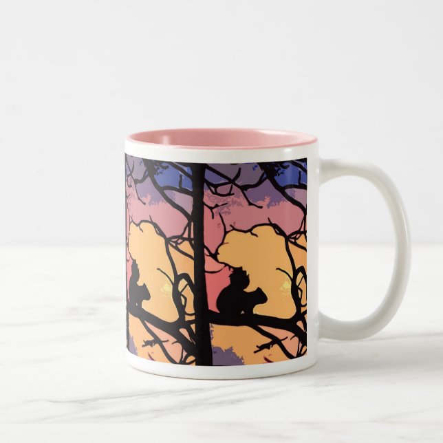 Funky Eichhörnchen-Kaffee-Tasse Zweifarbige Tasse (Rechts)