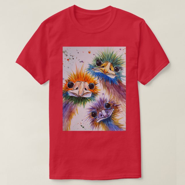 Funky Emu Bird Trio T-Shirt (Design vorne)