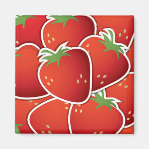 Funky Erdbeeren Magnet
