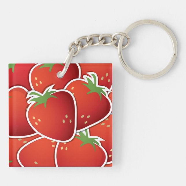 Funky Erdbeeren Schlüsselanhänger (Rückseite)