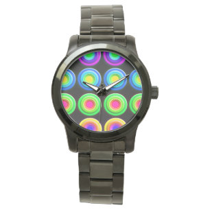 Funky Farbige 3D Kreise Armbanduhr