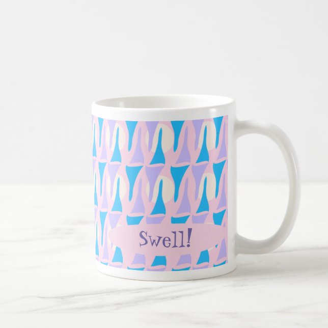 Funky Fifties Custom Swanky Kitsch Fun Muster Kaffeetasse (Rechts)