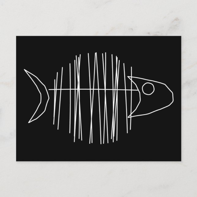 Funky Fish - B & W Postkarte (Vorderseite)