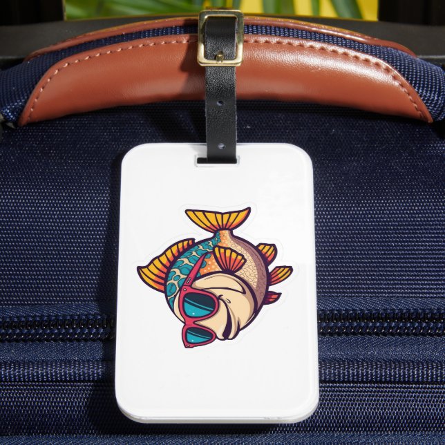 Funky Fish mit Sonnenbrille Gepäckanhänger (Vorderseite Insitu 2)