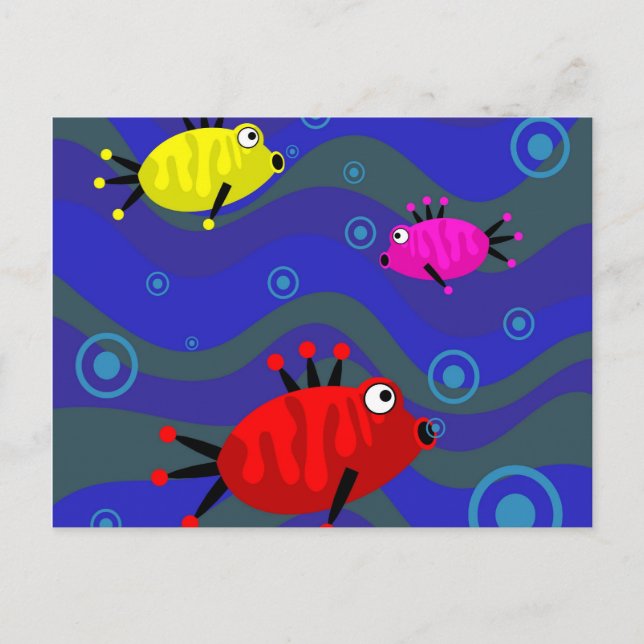 Funky Fish Postkarte (Vorderseite)