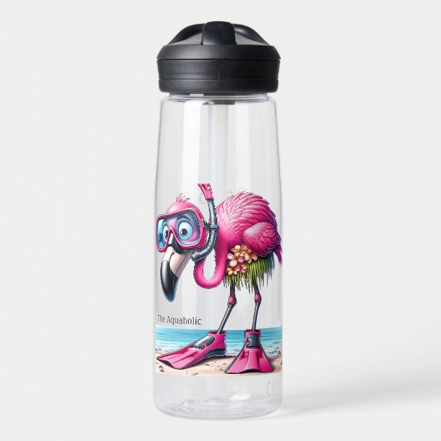 Funky Flamingo Aquaholic Trinkflasche (Vorne)