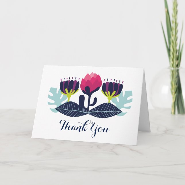 Funky Floral Carte de remerciements (Devant)