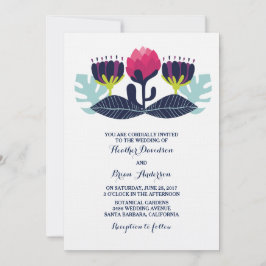 Funky Floral Faire-part de mariage