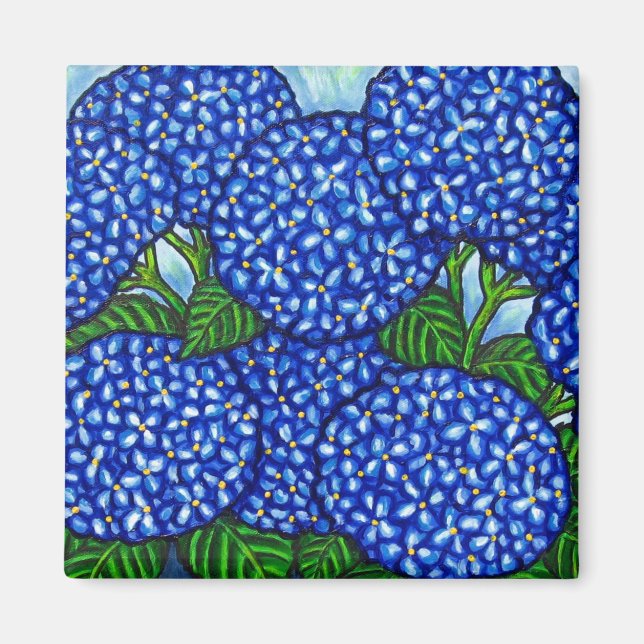 Funky Floral Hydrangea Magnet (Vorne)