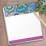 Funky Floral Muster mit Individuelle Name Notizblock<br><div class="desc">Modernes und stilvolles Design für jede Frau oder beruflich. Ein niedliches und trendiges Design für Frauen. Wenn Sie Dinge verschieben müssen,  klicken Sie auf die Schaltfläche Anpassen,  um Änderungen vorzunehmen.</div>