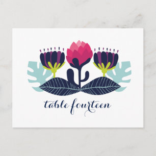 Funky Floral Tischnummer Postcard