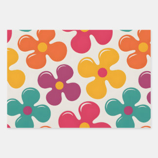 Funky Florals Geschenkpapier Set