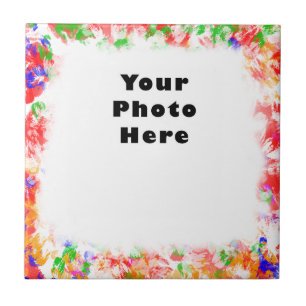 Funky Flower Color Frame Fliese