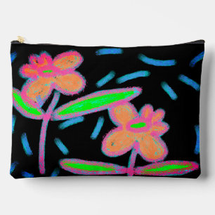Funky Flowers Abstraktes Kunst-Reißverschluss-Täsc Zubehörtasche