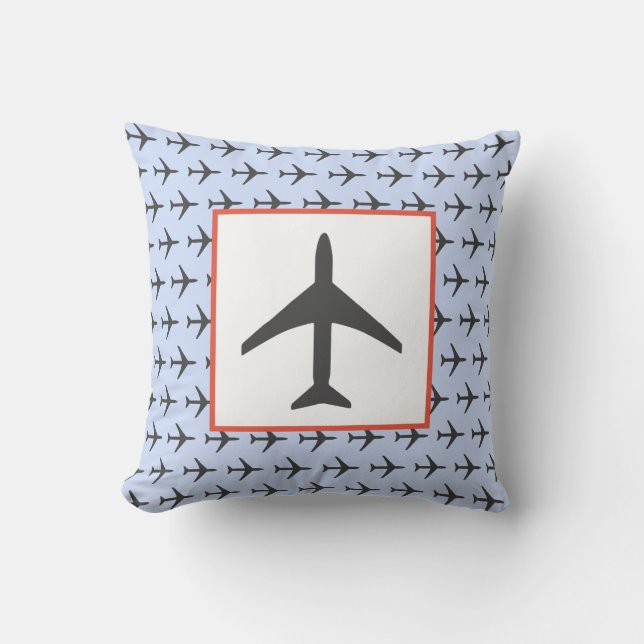 Funky Flugzeug Airplane Fly Cushion Kissen (Vorderseite)