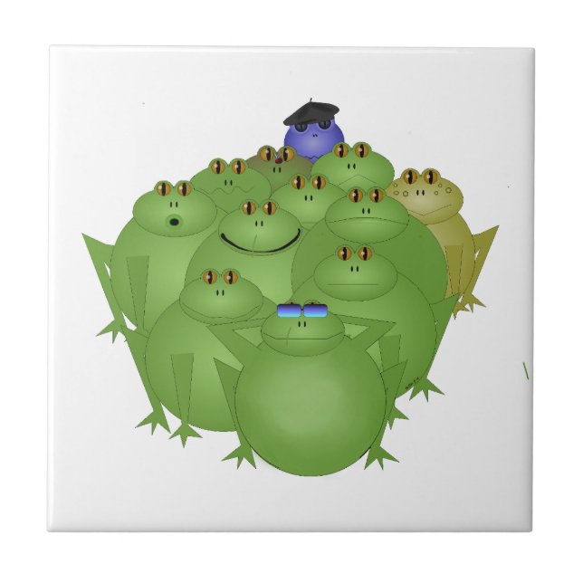 Funky Frogs Keramik Tile Fliese (Vorderseite)