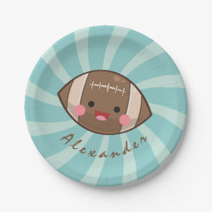 Funky Fun Football Kawaii Personalisiert Kids Part Pappteller