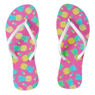 Funky Fun Pineappprint farbenfroher Sommer Flip Flops