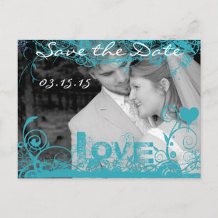 Funky Fun Save the Date mit Ihren Fotos Ankündigungspostkarte