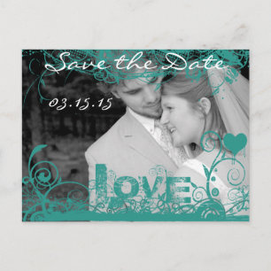 Funky Fun Save the Date mit Ihren Fotos Ankündigungspostkarte