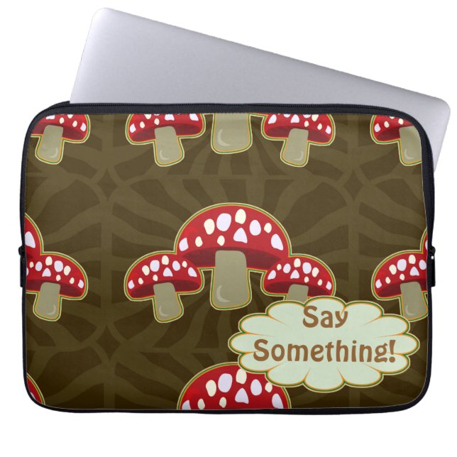 Funky Fungi Mushroom Pattern Laptopschutzhülle (Vorderseite)