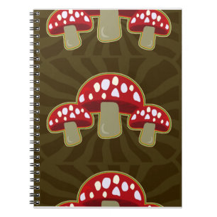 Funky Fungi Mushroom Pattern Notizblock