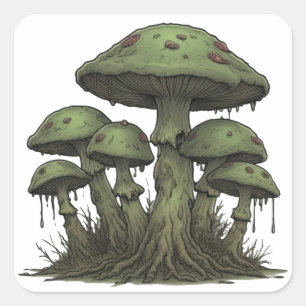 Funky Fungi Quadratischer Aufkleber