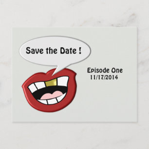 Funky Funny Save the Date Postcard Ankündigungspostkarte